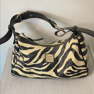 Dooney & Bourke Zebra Print Shoulder Bag - Black and Cream